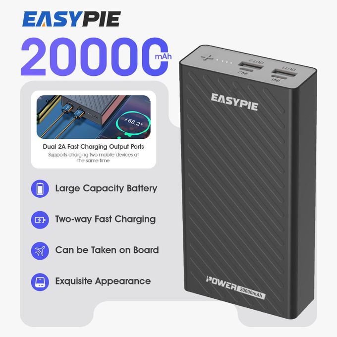EasyPie 20000mAh ultra slim dual USB power bank