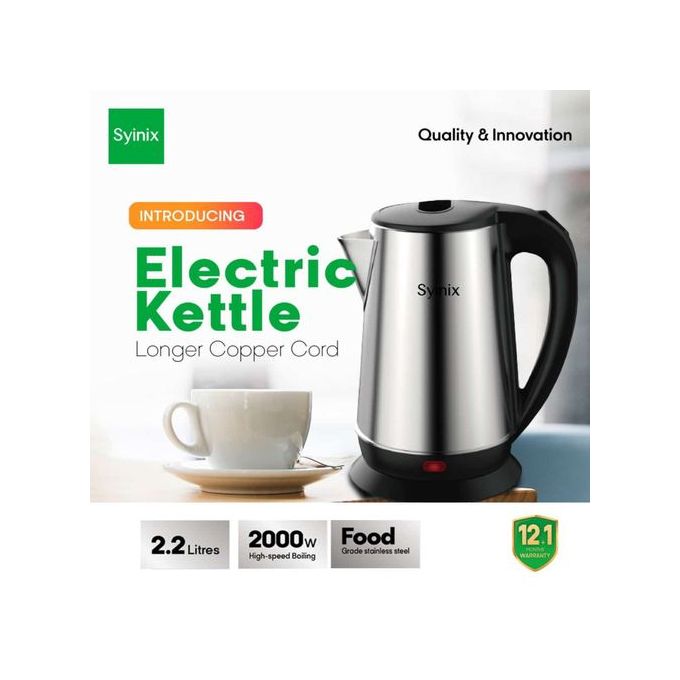 Syinix SKE22U1 2.2L silver electric kettle